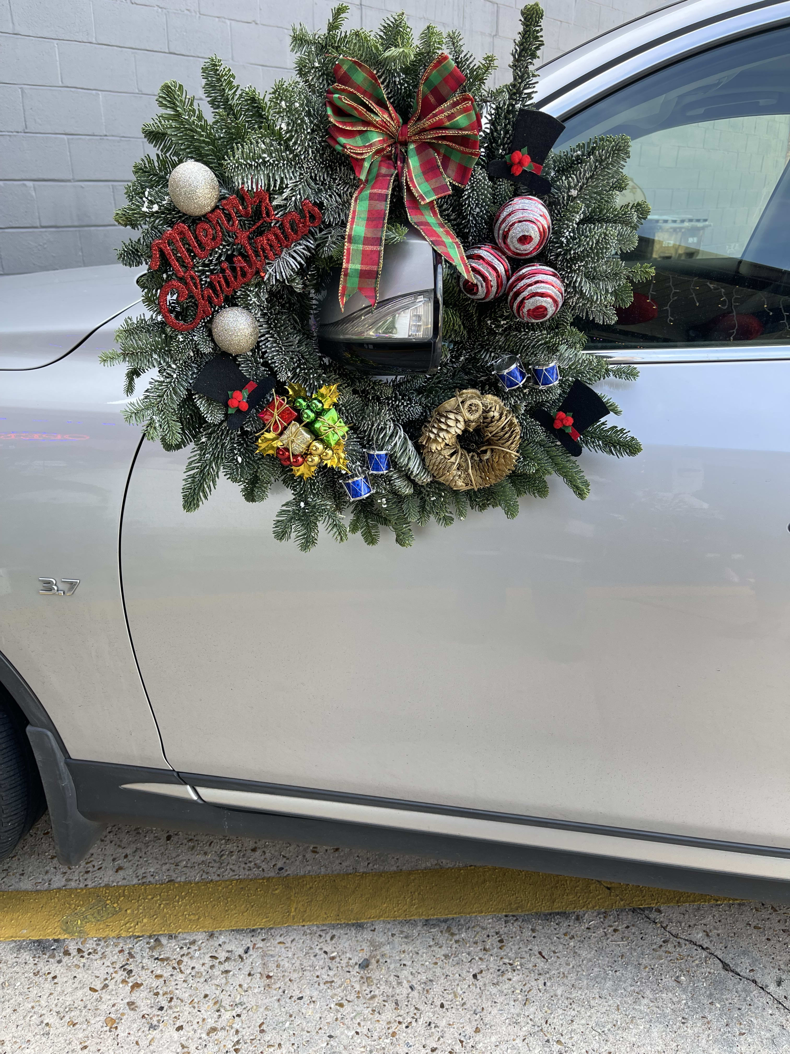 Magical Christmas spirit wreath Magical Christmas spirit wreath - Our beautiful magical Christmas wreath decorated with a combination of beautiful christmas ornaments and accessories. This will add a special touch to any christmas