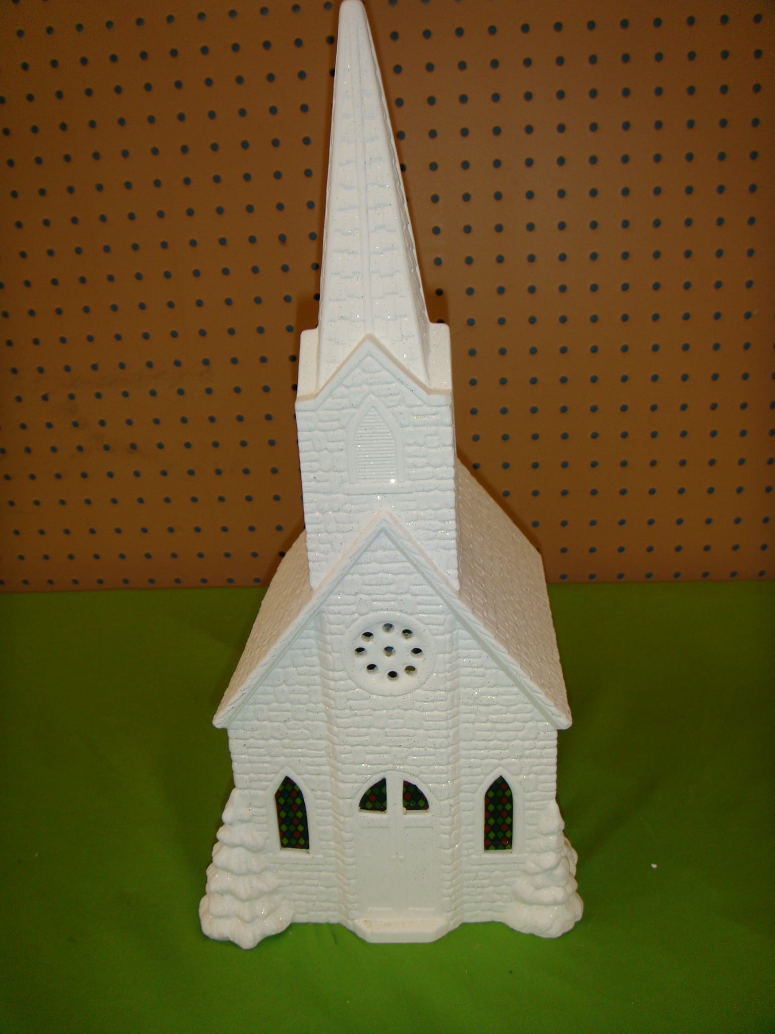 Large Lighted Musical Ceramic Church 17&quot; Tall - In stock Most Of The Time But Please Call For Availability .
