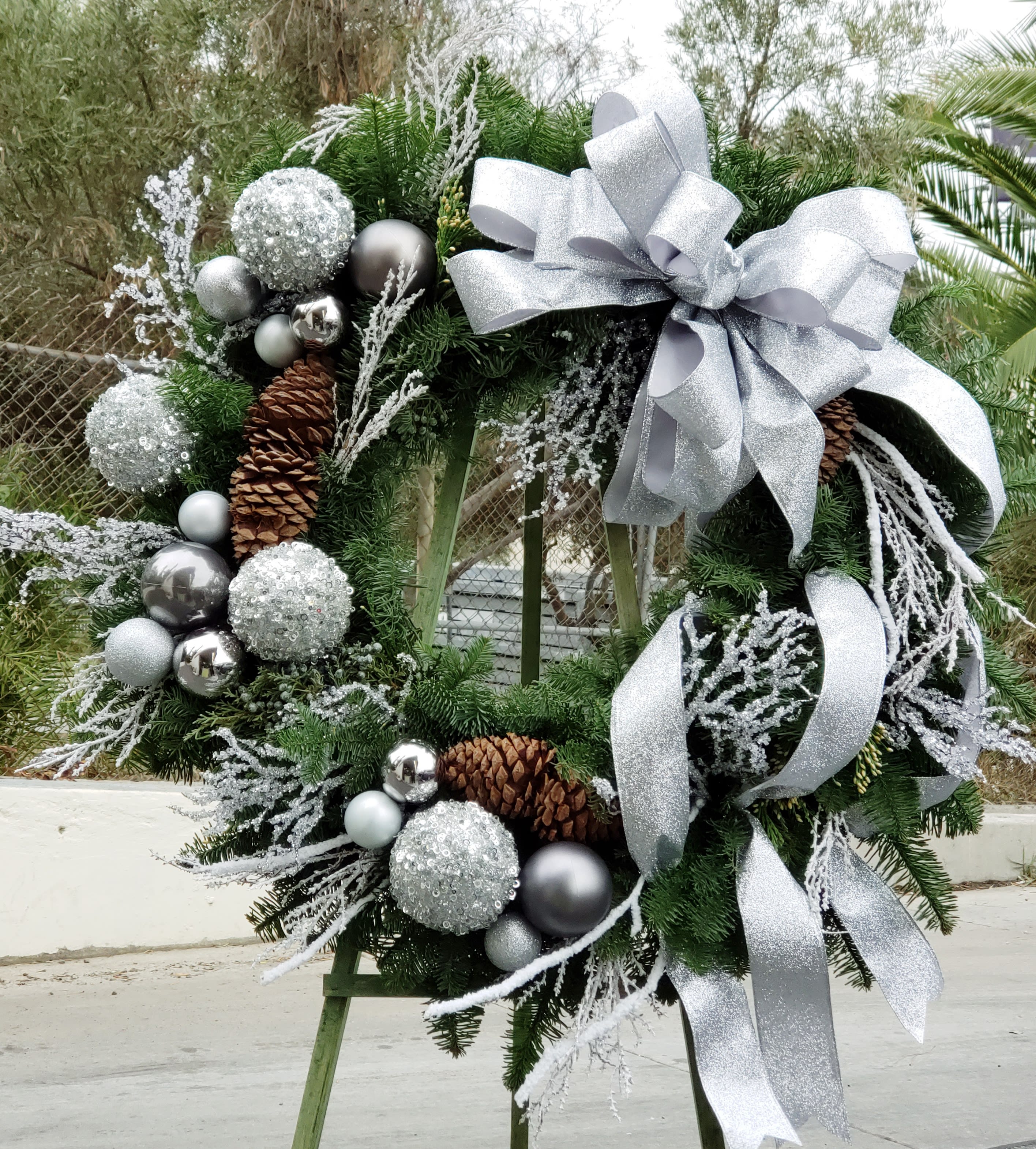 Silver magical Christmas Wreath in Los Angeles, CA