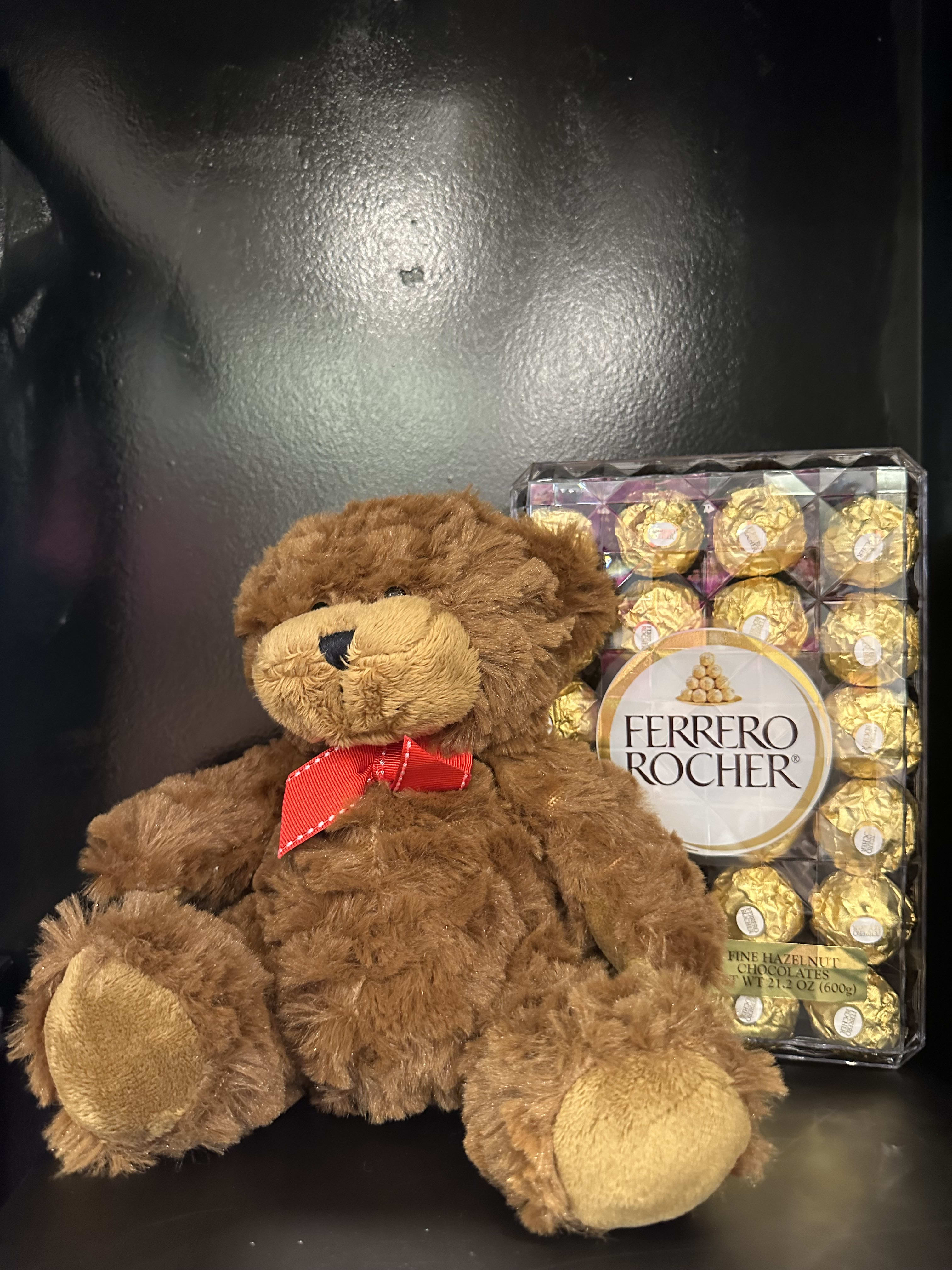 Teddy bear with chocolate box - Teddy bear with chocolates.