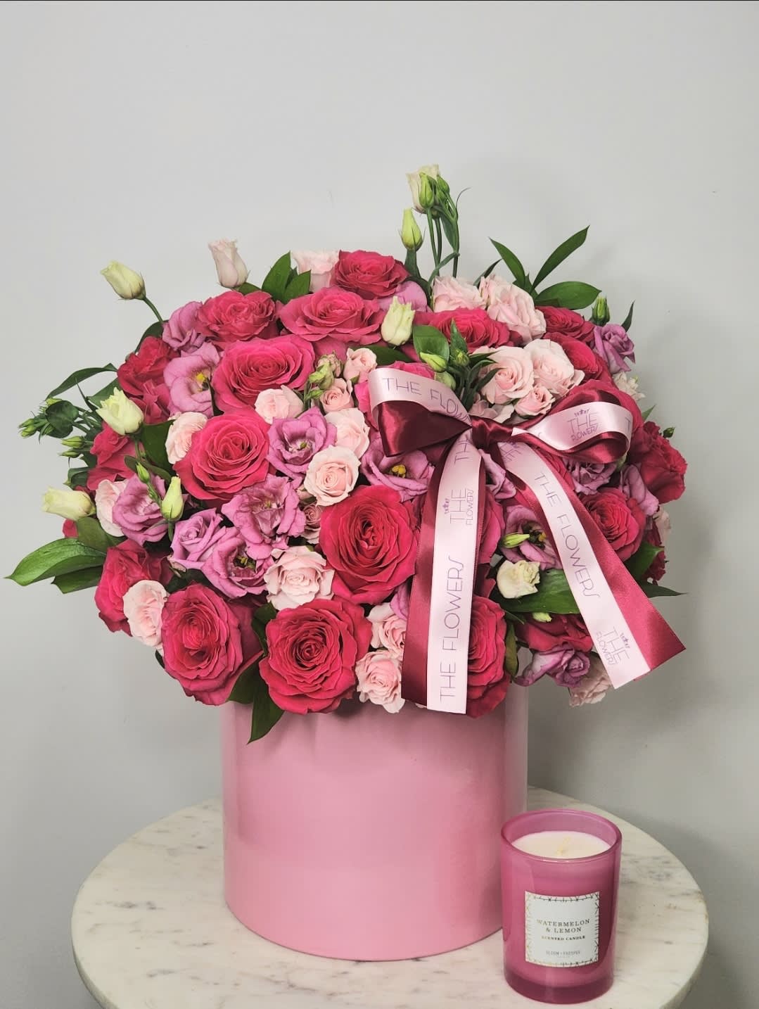 Dragon Fruit Flowers  - Soft pink combined with hot pink roses is one of our bestsellers. This is a universal option that absolutely everyone likes and is always appropriate.