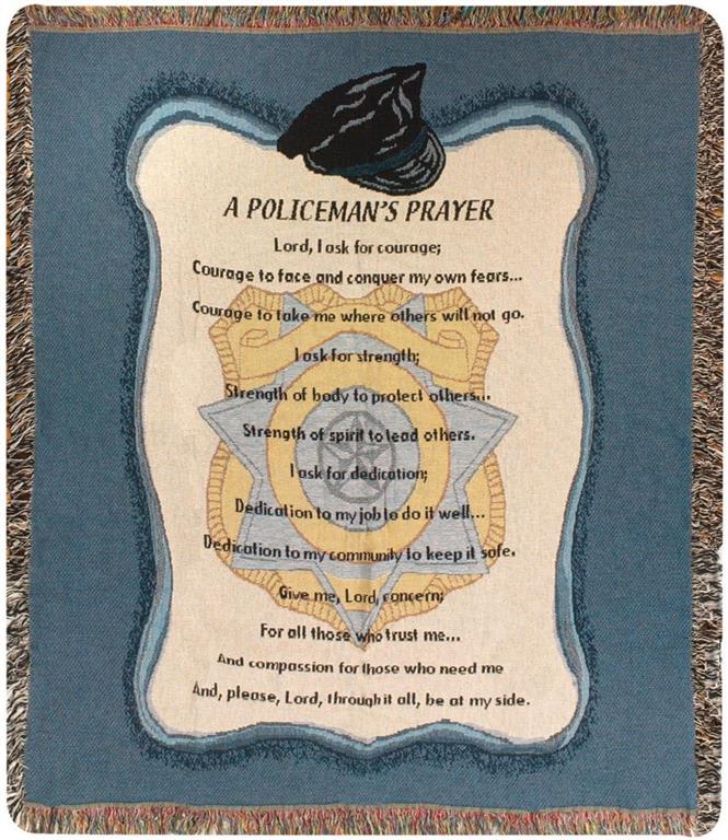 A Policeman's Prayer Throw - 50X60 Tapestry Throw. Made in America.