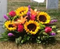  FLORAL EMBRACE CEMETERY CENTERPIECE 12 - [TT-ARL12] - FLORAL EMBRACE CEMETERY CENTERPIECE 12 - BY TWIN TOWERS FLORIST      As Shown : TT-ARL12 