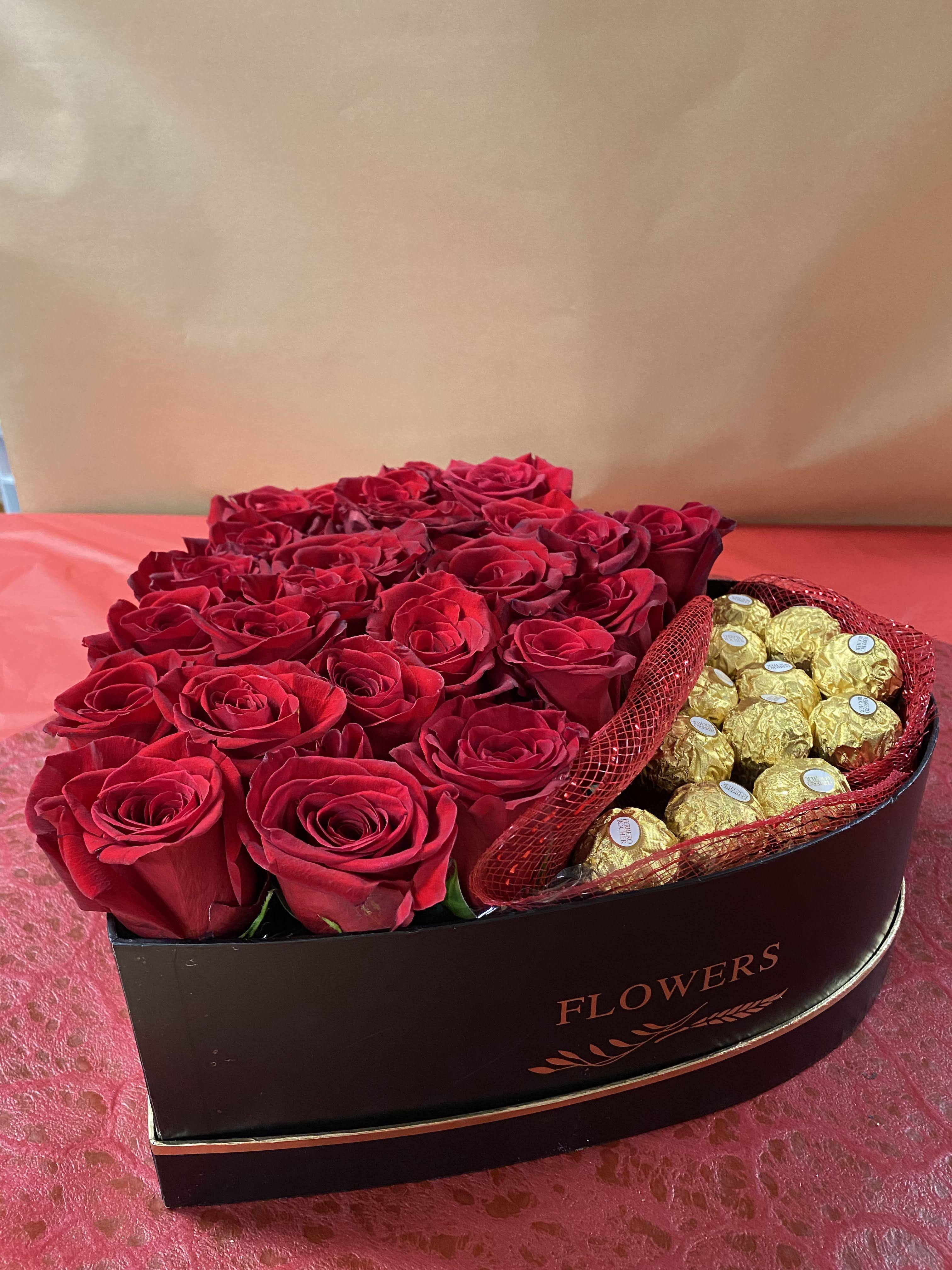 08-Heart Of Roses And Chocolate – NE Flower Boutique