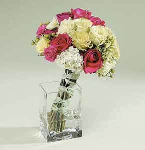 SF124-31 Polychromatic Bouquet Roses and Hydrangea , Carnations SF124-31 Polychromatic Bouquet Roses and Hydrangea , Carnations - As Shown : SF124-31