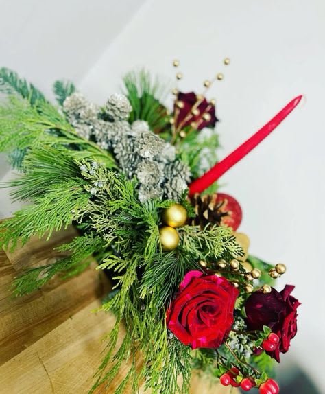 Holiday centerpiece Holiday centerpiece - Reds with golds will beautifully accent every table