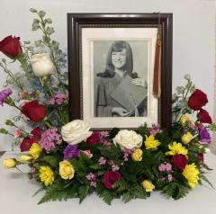Always with us-picture arrangement - Beautiful arrangement that a picture of loved ones can be added to