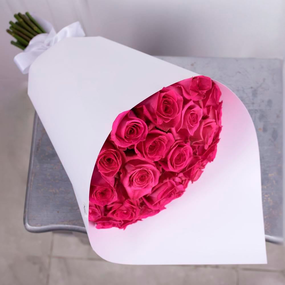 2 Dozen Hot Pink Roses by Floral Savour