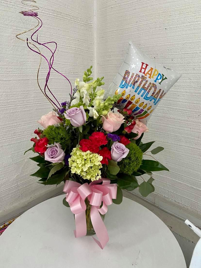 Just For You by Bloom by Nancy - Hydrangea, Roses, Carnations, Berries, Snapdragons 