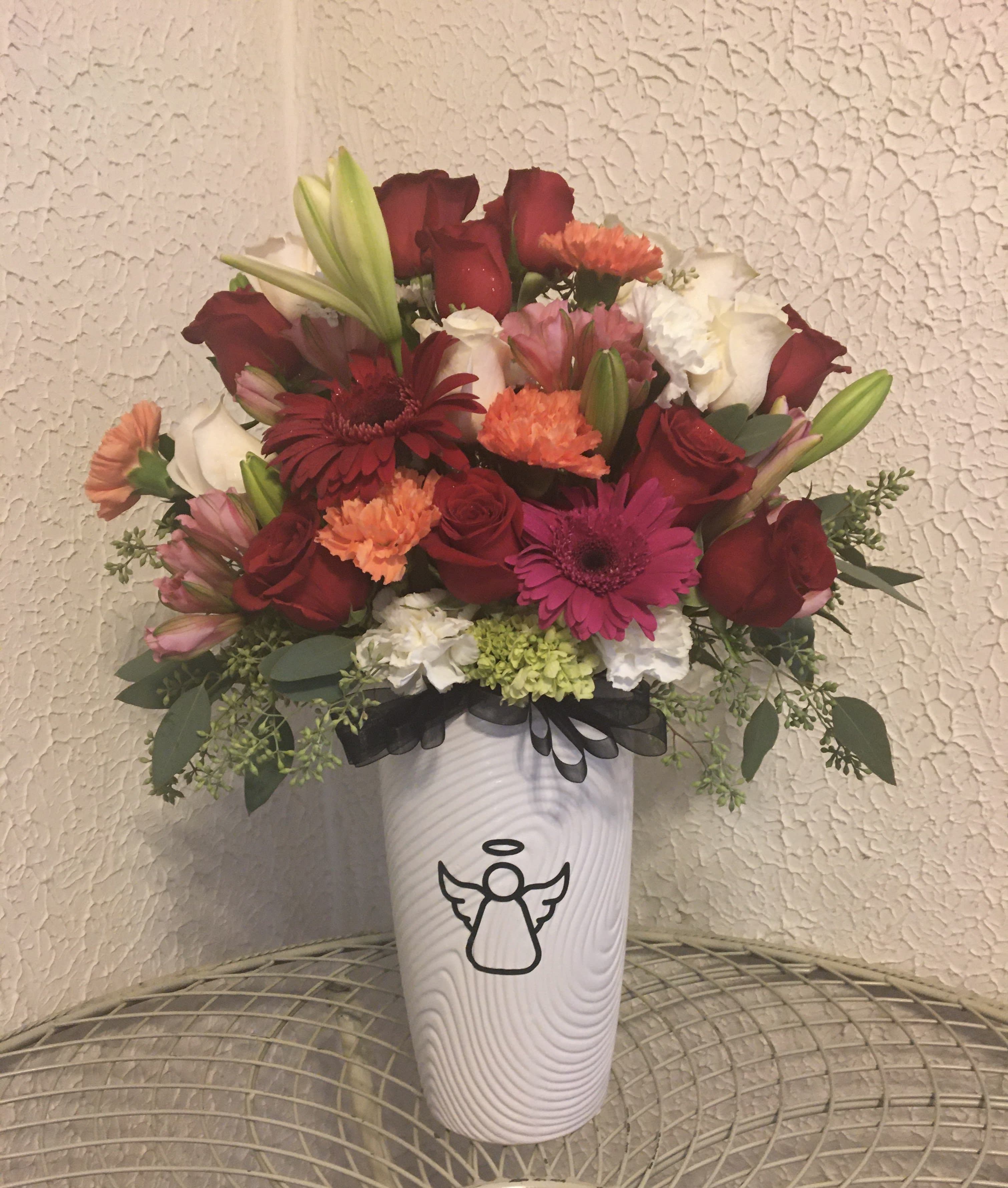 Angel Arrangement - Beautiful arrangement in an angel vase