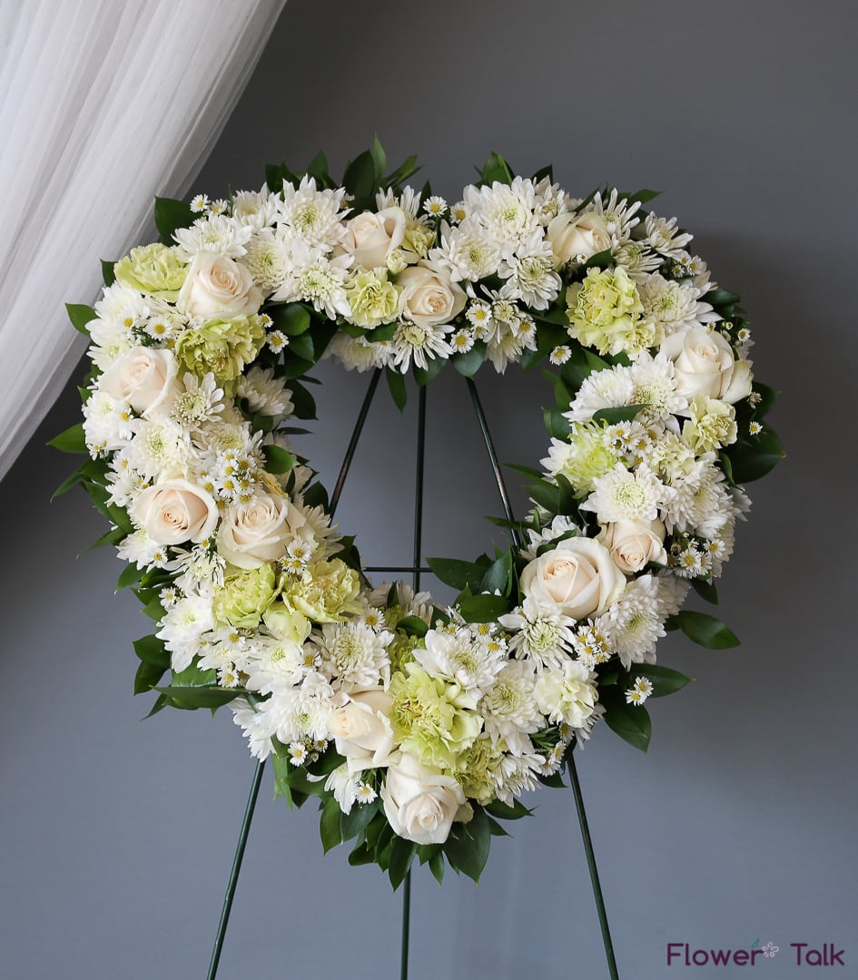 Open Heart Floral Wreath  Sympathy & Funeral Flowers