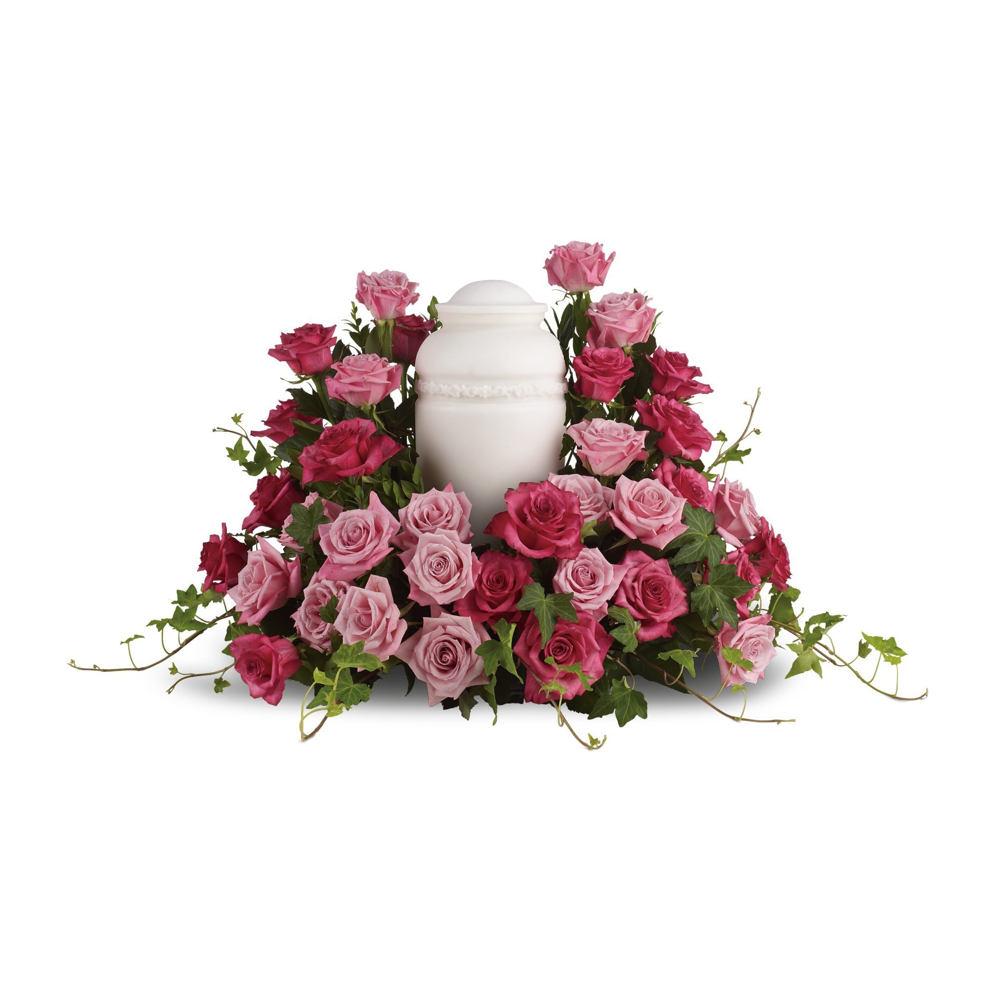 Bed of Pink Roses by Teleflora - A loving embrace. A beautiful gesture. A respectful tribute. A wealth of pink roses create a soft, serene and dignified way to cherish and honor the departed.  