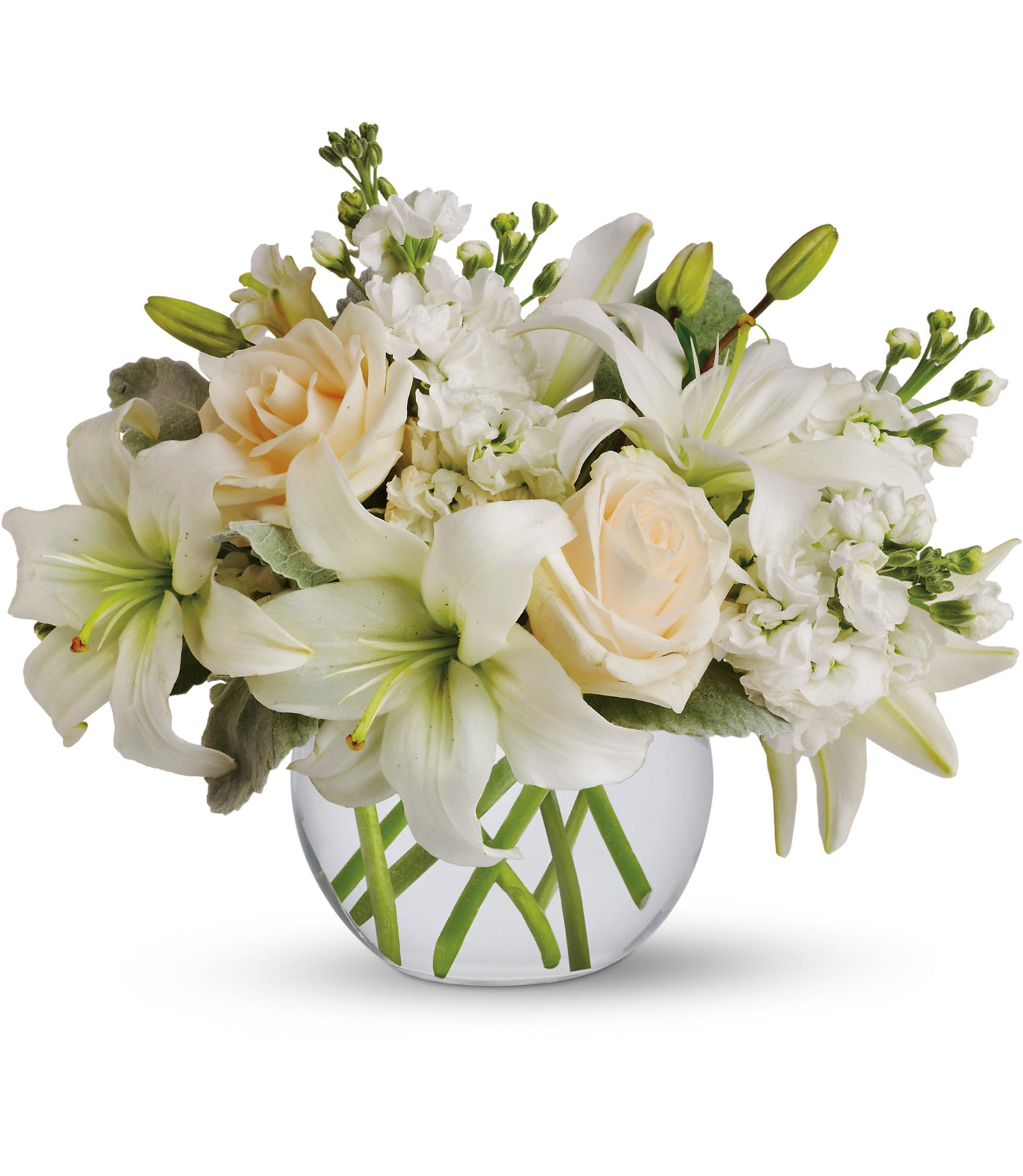 Isle of White  - Like a vacation for the senses, this lovely bouquet delivers an oasis of beauty and elegance. Soothing, serene and very special.