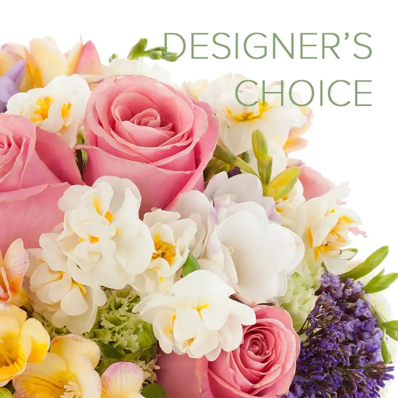 Designer's Choice - Can't decide what to order? Let the experts take over! Our professional designers will create a stunning arrangement just for you, using the freshest flowers from our Flower Bar. You won't find a better deal than this!  Your arrangement will include the designer's choice of fresh blooms, arranged and ready to enjoy in a vase.