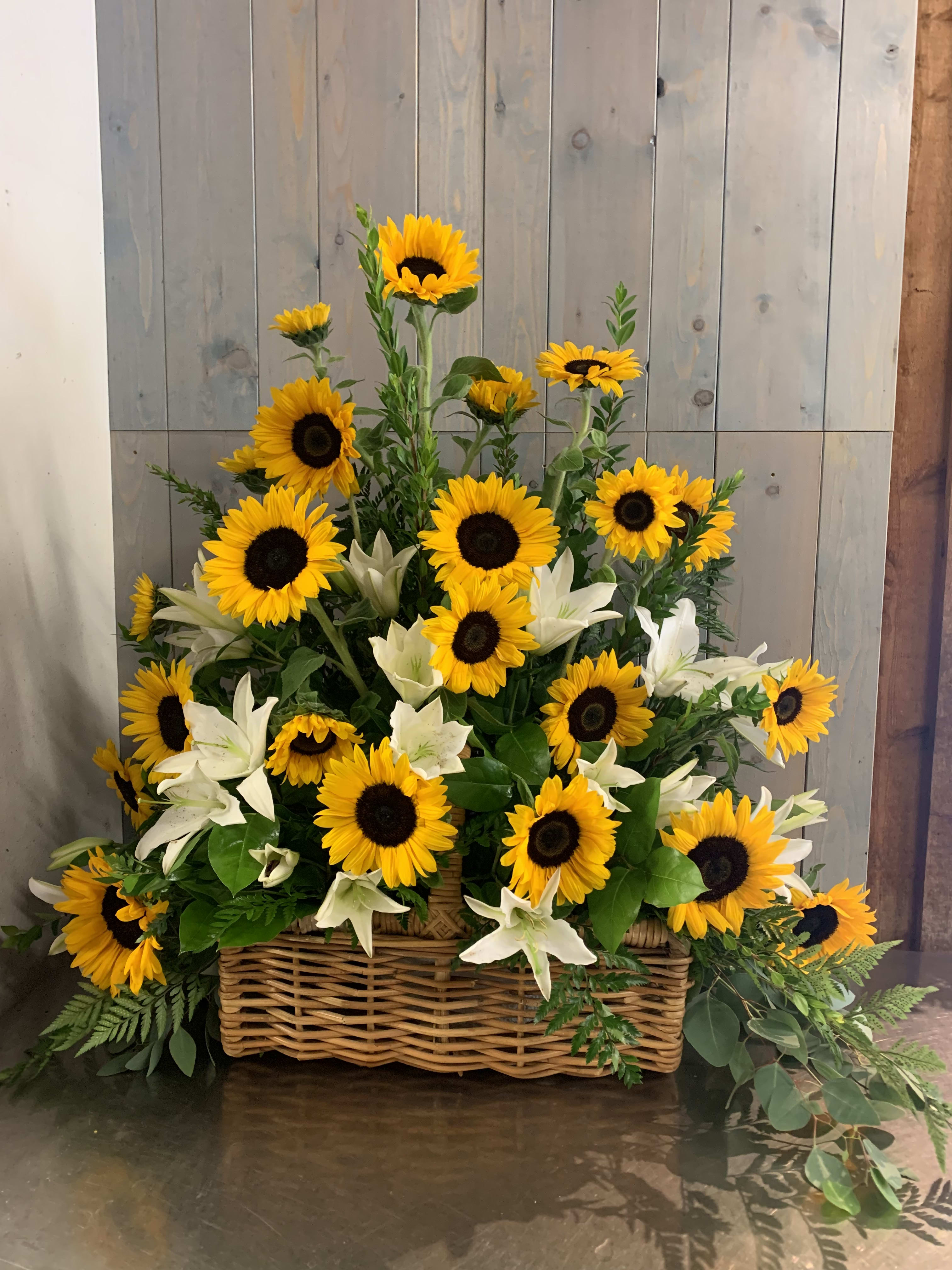 Sunshine Basket  - Sunflowers &amp; Lillies in a big beautiful basket . Great for any occasion 