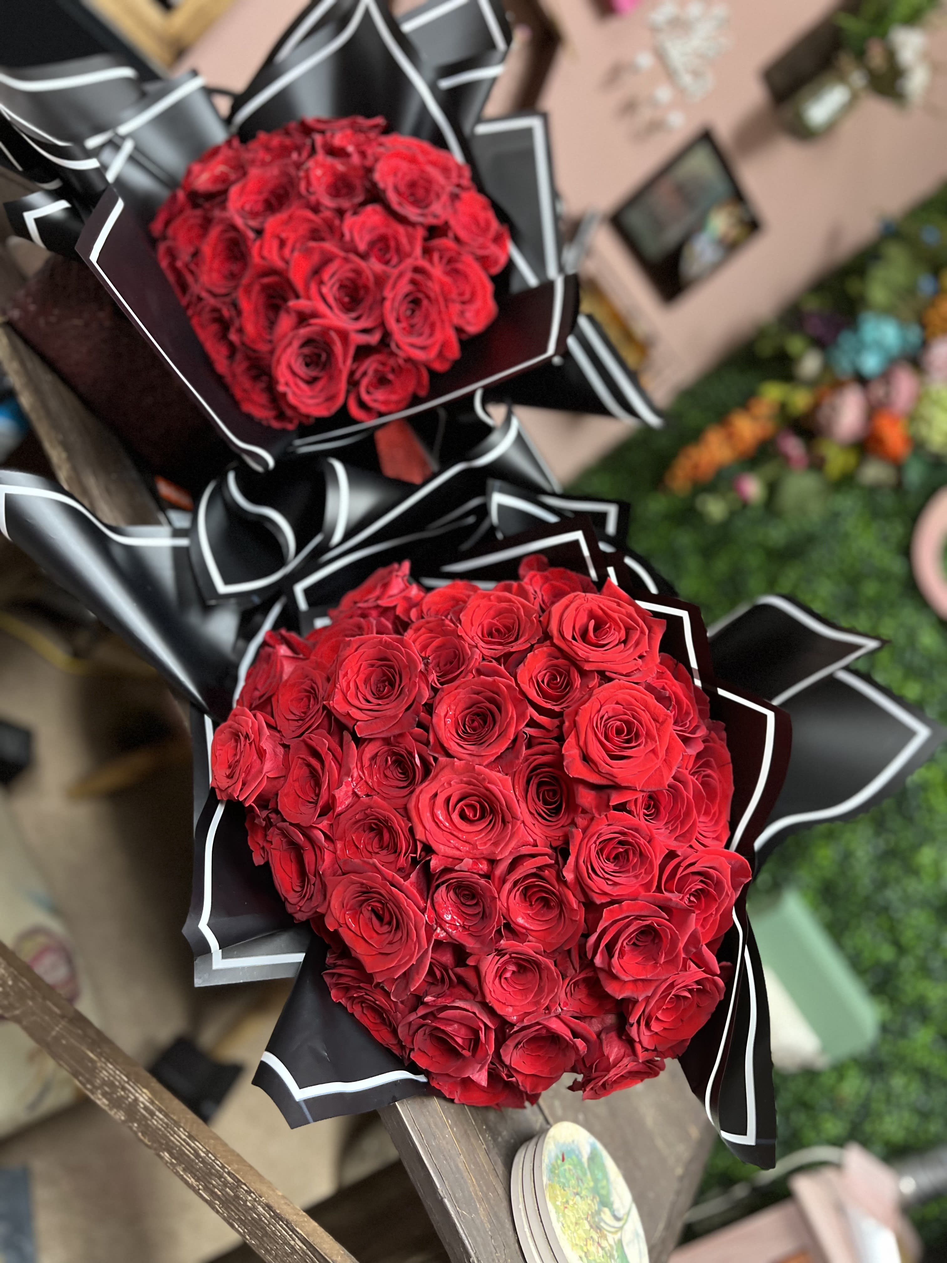 Red Rose Wrap Bouquet - Fresh Flowers