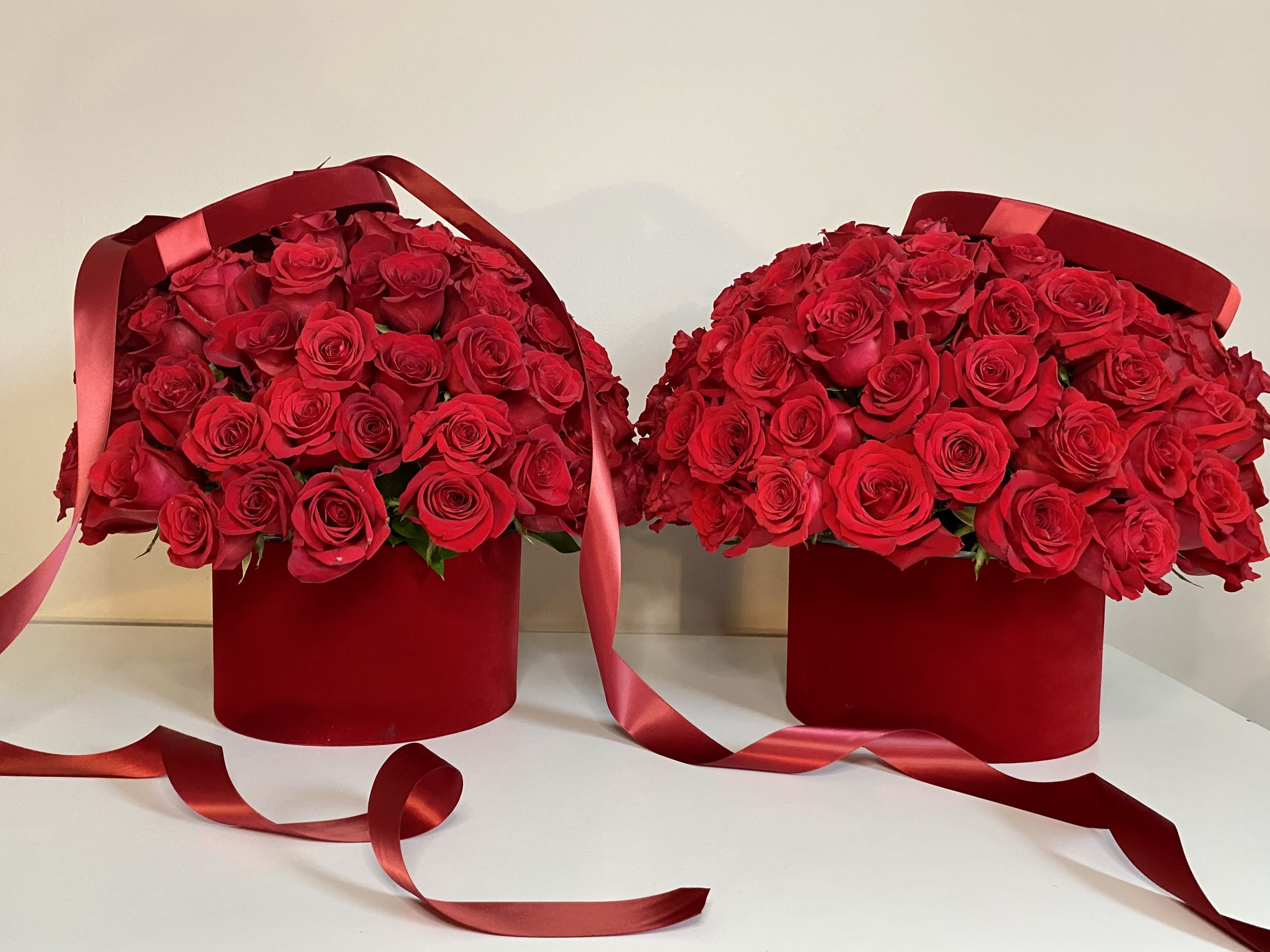 This Is Love - Red Velvet Box with perfect red roses 