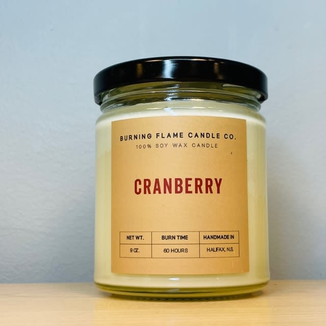 Cranberry Candle  - Locally Made  9 oz. Soy wax Candle 60 Hour Burn Time 