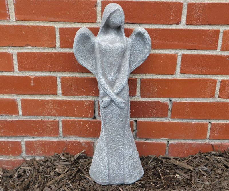 Abstract Concrete Angel - Angel statue stands approx 19” tall.