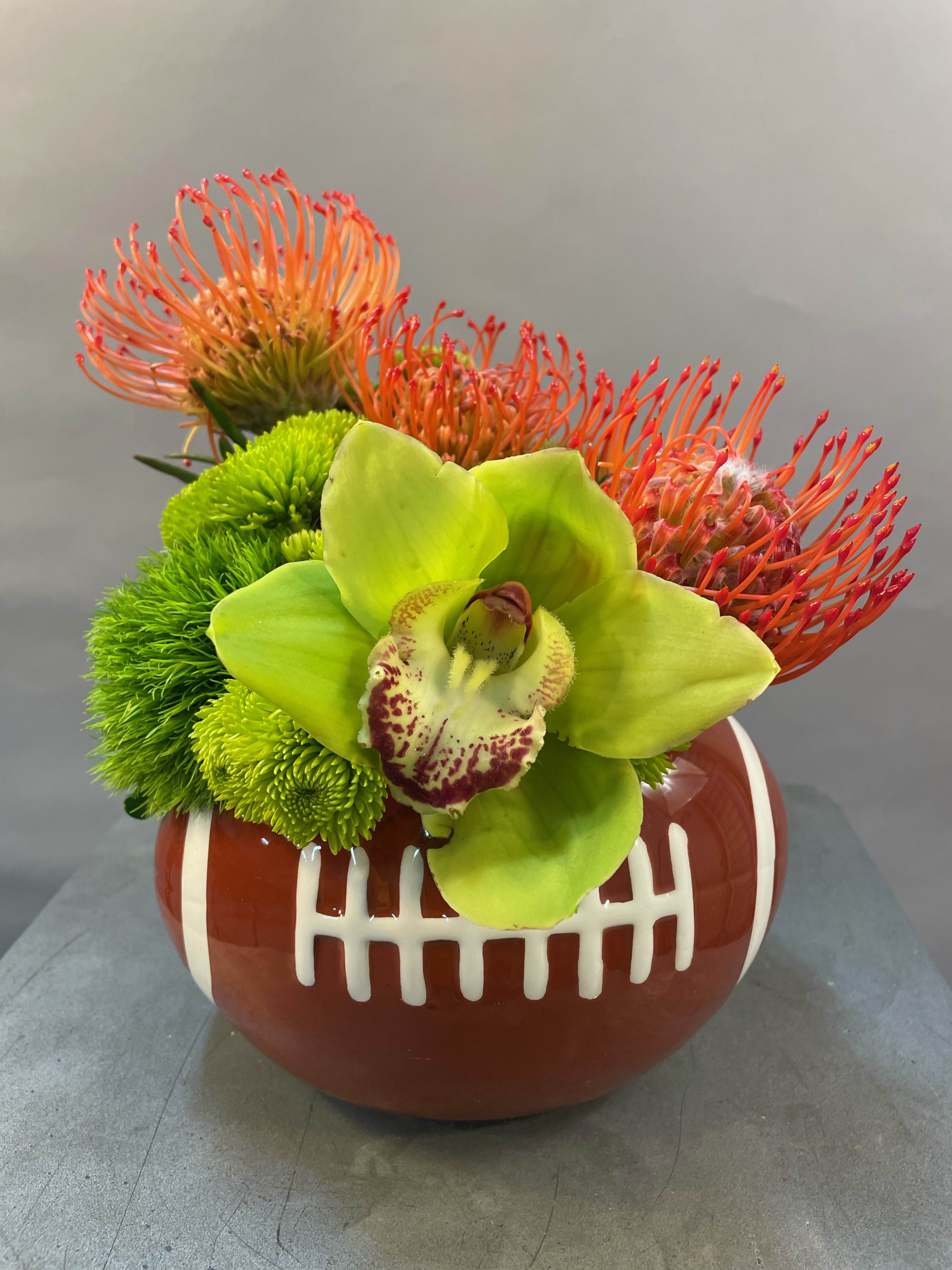 Yay Football! - A mini football arrangement perfect for your game day party! 