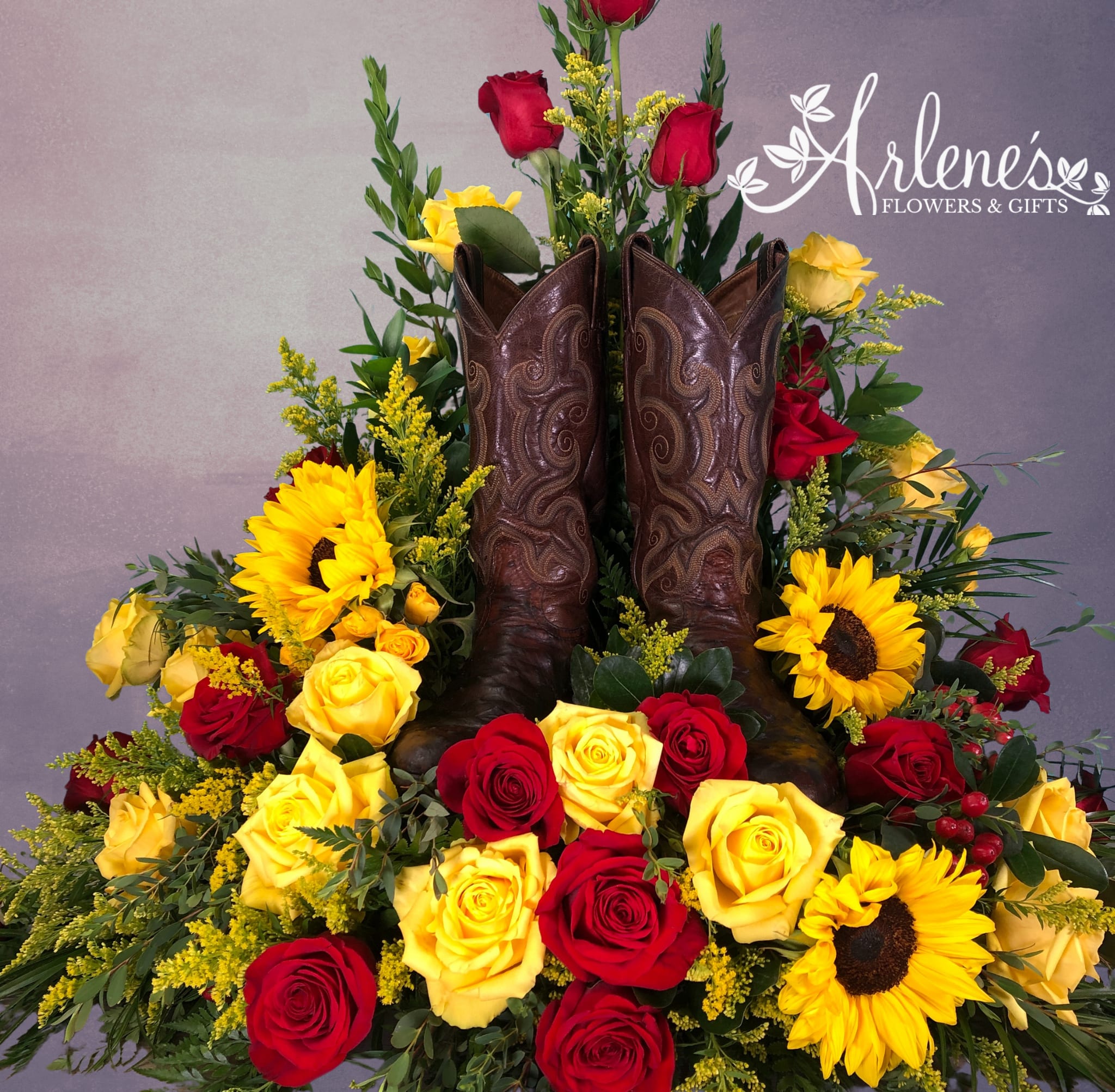 Bury Me With My Boots Yellow And Red in Odessa TX Arlene s Flowers and Gifts