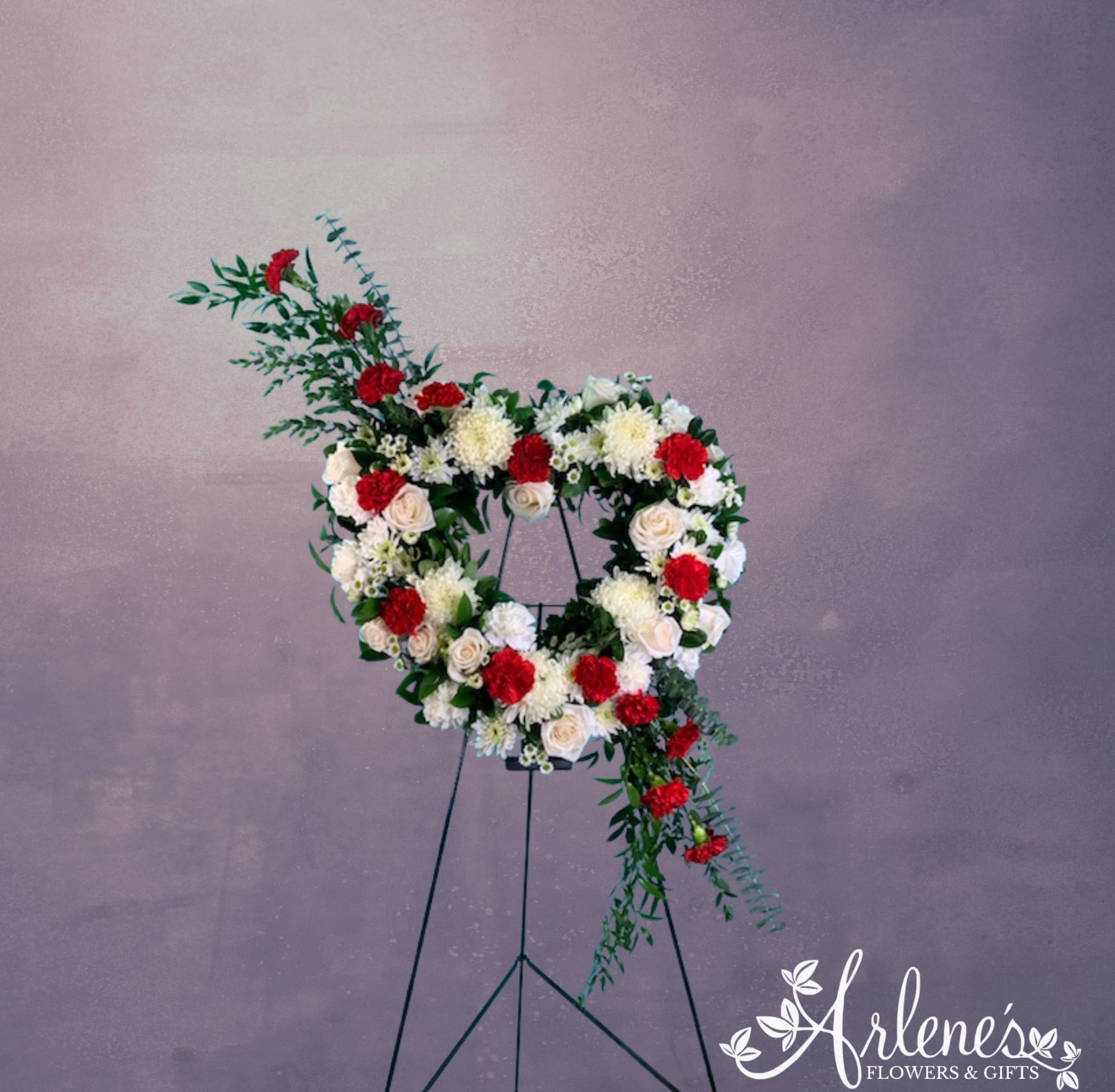 Sympathy Heart Easel - 18 inch heart easel. Please call for availability and color scheme.