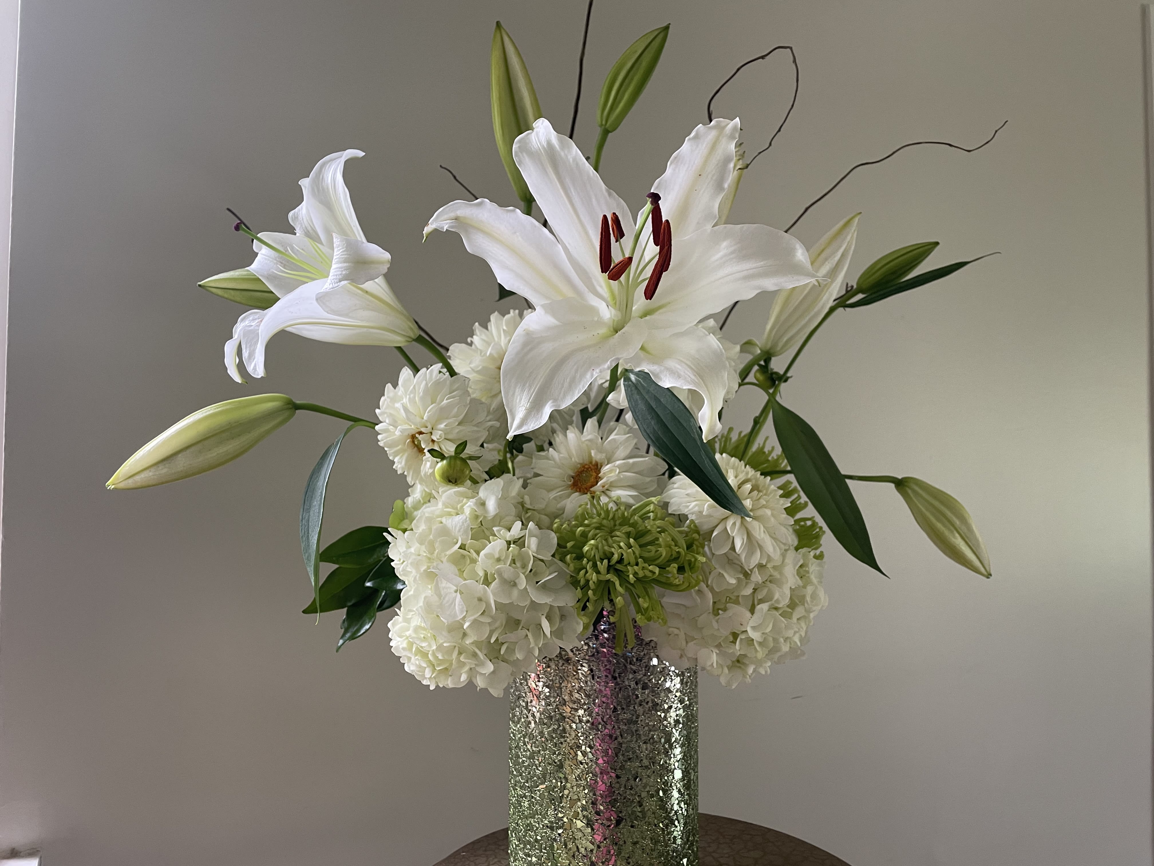 Starlight - White hydrangea, white dahlia, white lilies