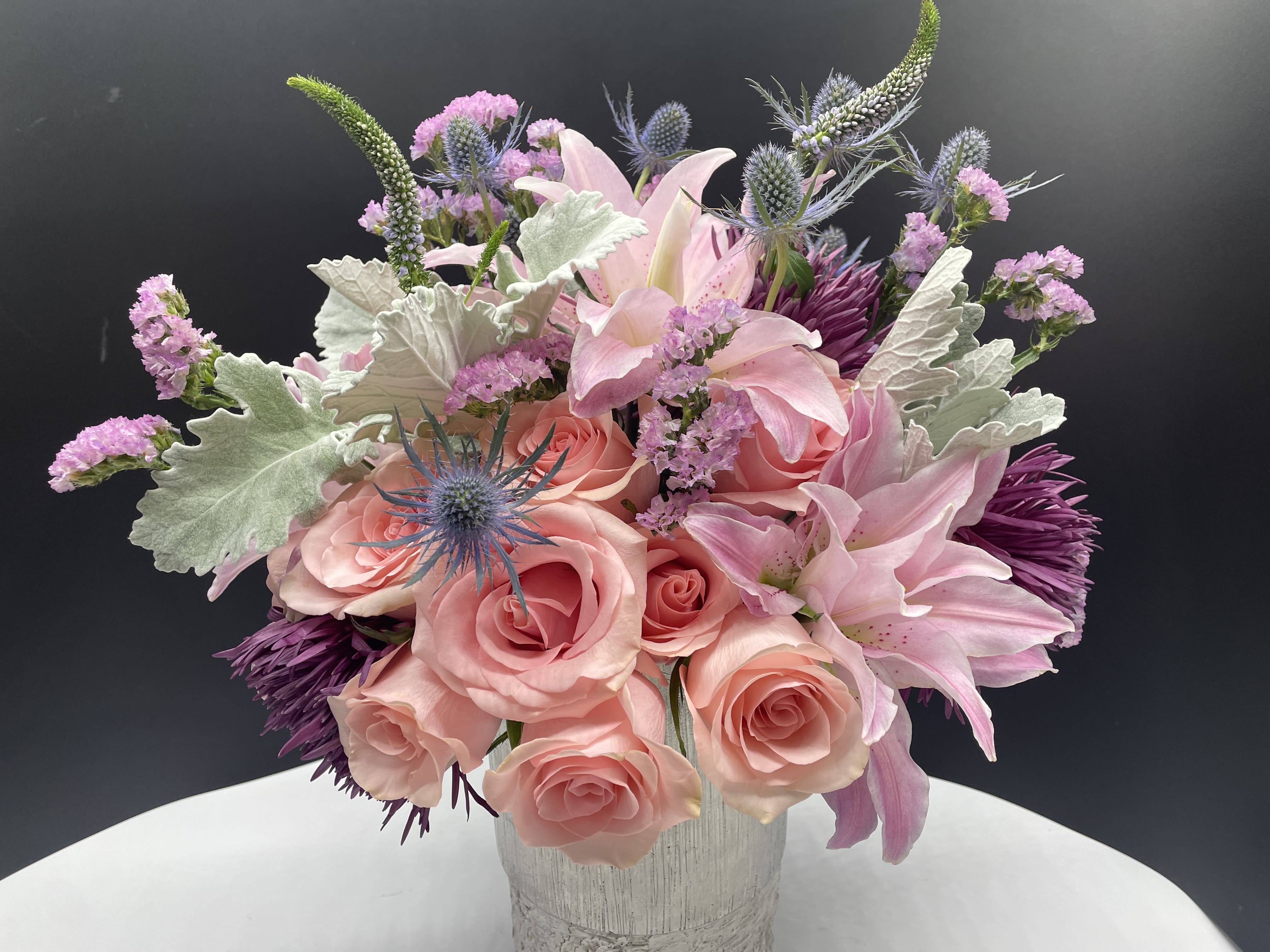 Barbie  - Pink roses, moms, rose lilies 