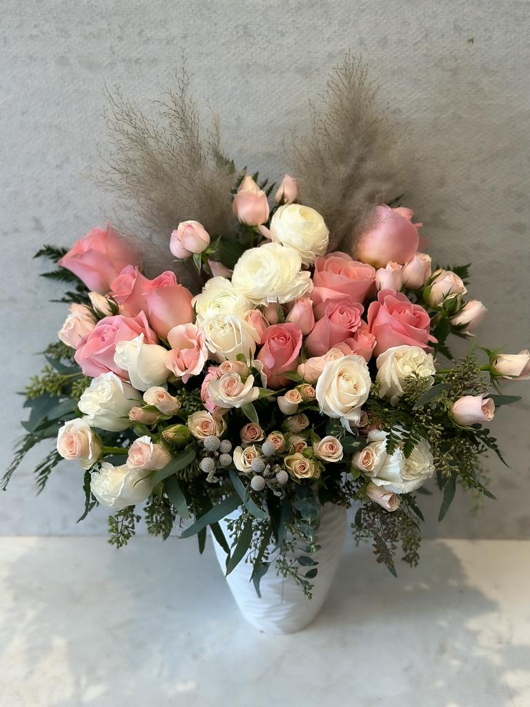White Pink Pampas Flowers - Standard - Your order will be arranged approximately as shown on our website
