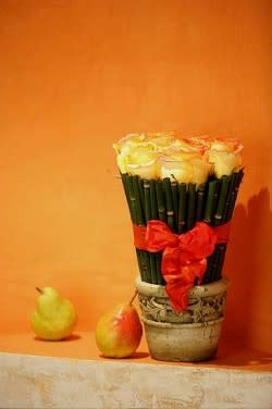 Still Life #R100 - Imported Ecuadorian roses in an elegant container 