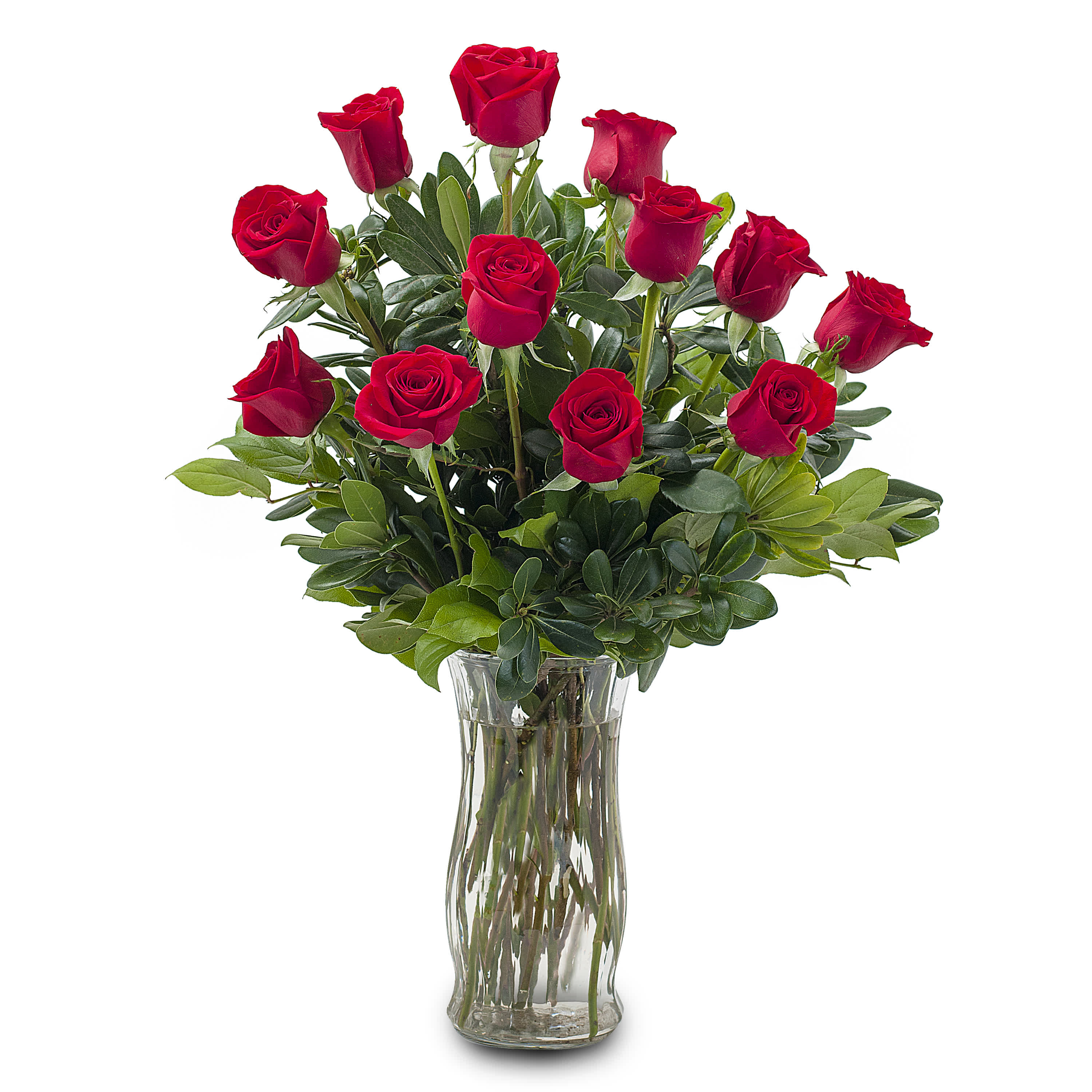 Classic Roses - A classically gorgeous arrangement of a dozen red Roses. Approximately 15&quot; W X 28&quot; H