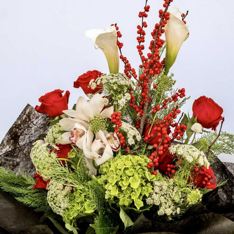 Towering Beauty - Elegance reaches new heights with our “Towering Beauty” bouquet! Let the name speaks for itself…breathtaking, captivating and show stopping arrangement that’s carefully curated with cymbidium orchids, calla lilies, roses, hydrangeas and a variety of fine greenery. Tall, grand and definitely wrapped in luxury! Celebrate your special moments with this extraordinary floral masterpiece.  Approximately 26” H x 18” W