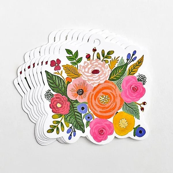 Juliet Rose Gift Tags Juliet Rose Gift Tags - Add a finishing touch to your present with our gift tags, featuring metallic accents and spaces for "To" and "From." Set of 8.