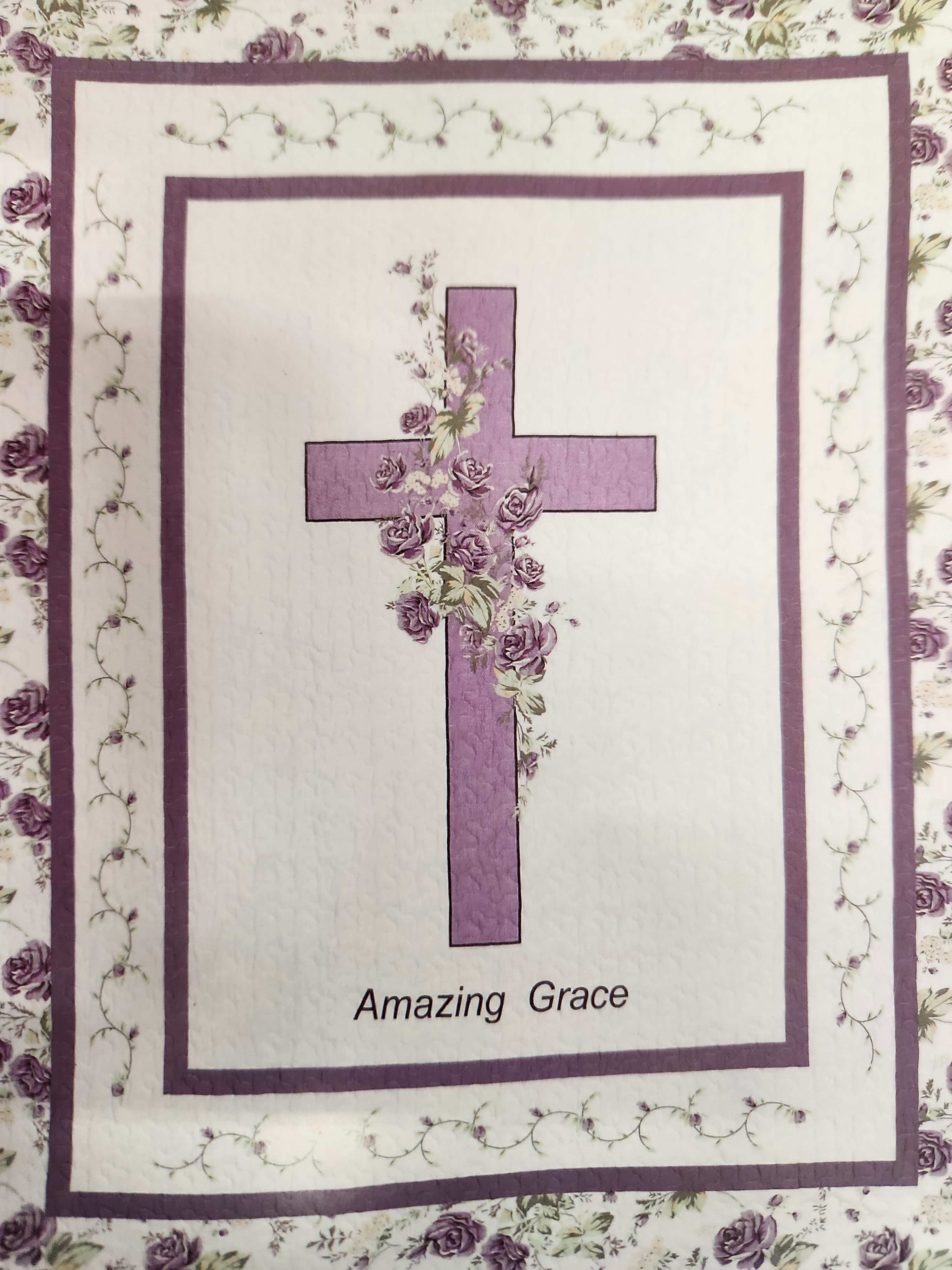 Amazing Grace Throw - Beautiful throw displayed on easel with matching bow!