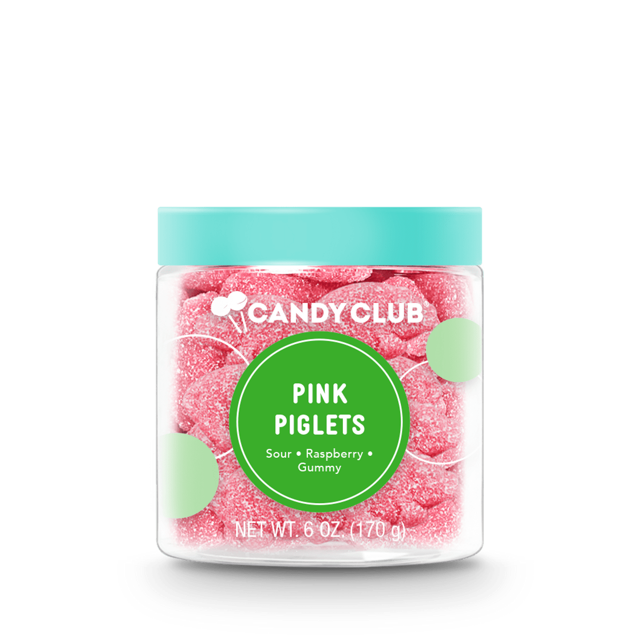 Candy Club Pink Piglets - Select these sweet-tart gummy piggies to taste!  Please refer to the photos regarding allergies and ingredients.
