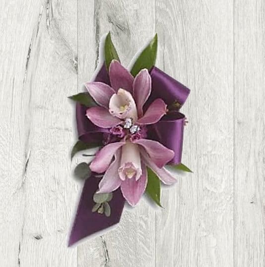 Purple wrist cheap corsage