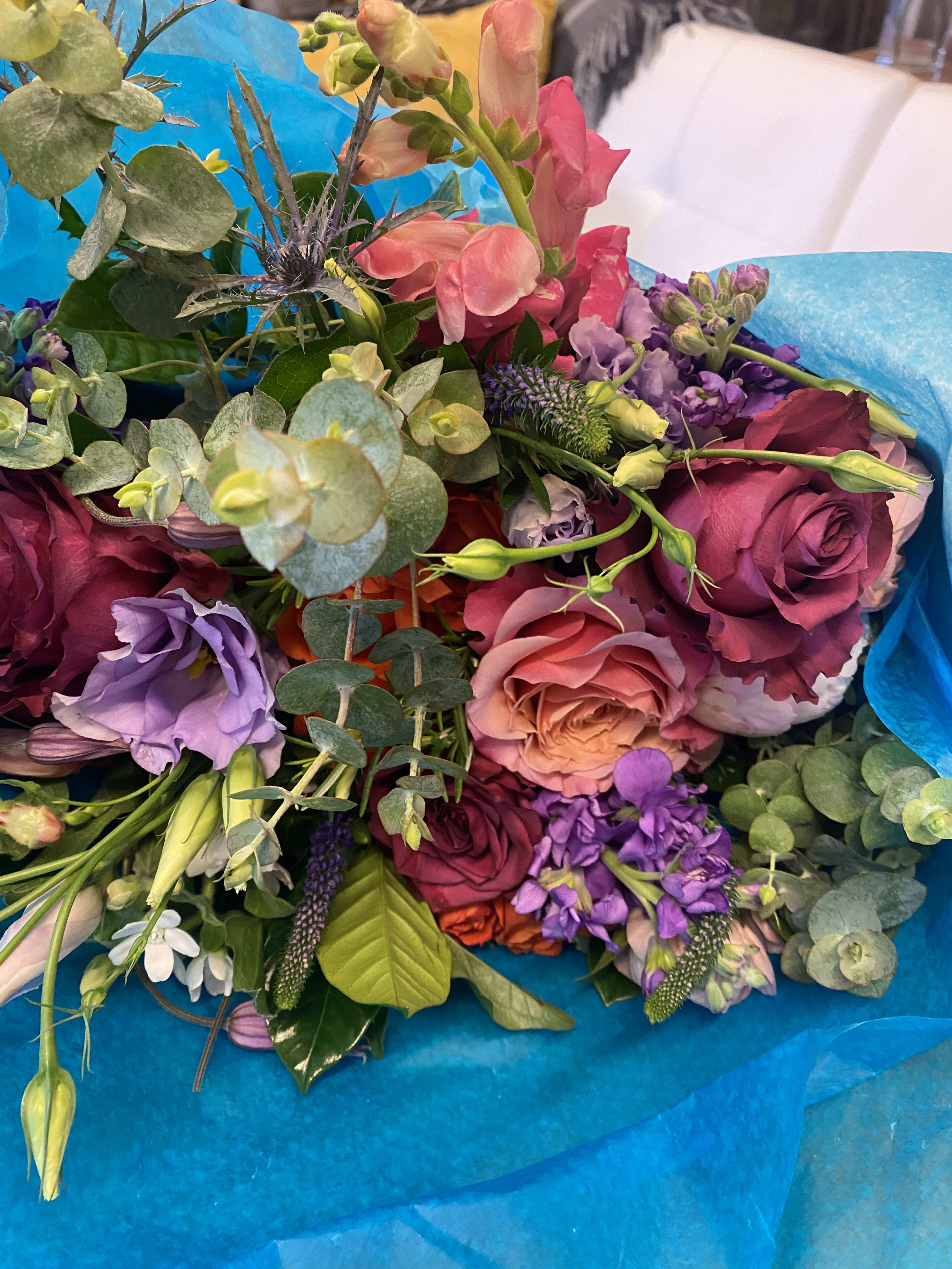 Seasonal Handtie Bouquet  - Season handle boqueut beautifully wrapped for the perfect gift.