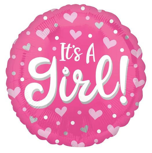 Mylar Its a Girl Balloon Mylar Its a Girl Balloon - Announce the arrival of a precious baby girl with our "It's a Girl" Mylar balloon filled with helium. This charming and cheerful balloon features a delightful design that perfectly captures the joy of welcoming a new bundle of happiness.