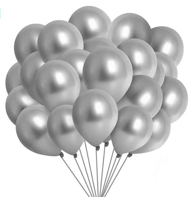 Single Latex Balloon / Silver Single Latex Balloon / Silver - Elevate your celebration with our latex balloons filled with helium. These vibrant and buoyant balloons add a touch of whimsy to any occasion, creating a delightful atmosphere. The listed price is for a single balloon. To order more, simply adjust the quantity, and feel free to select different colors for a personalized touch.