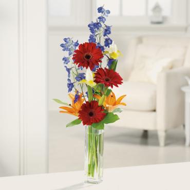 Gerbera Greetings - Let this sparkling vase of garden delights carry your warm wishes on their merry way! 