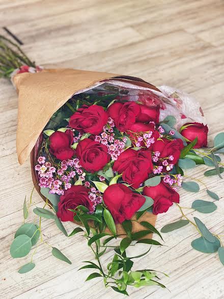 Dozen roses wrapped