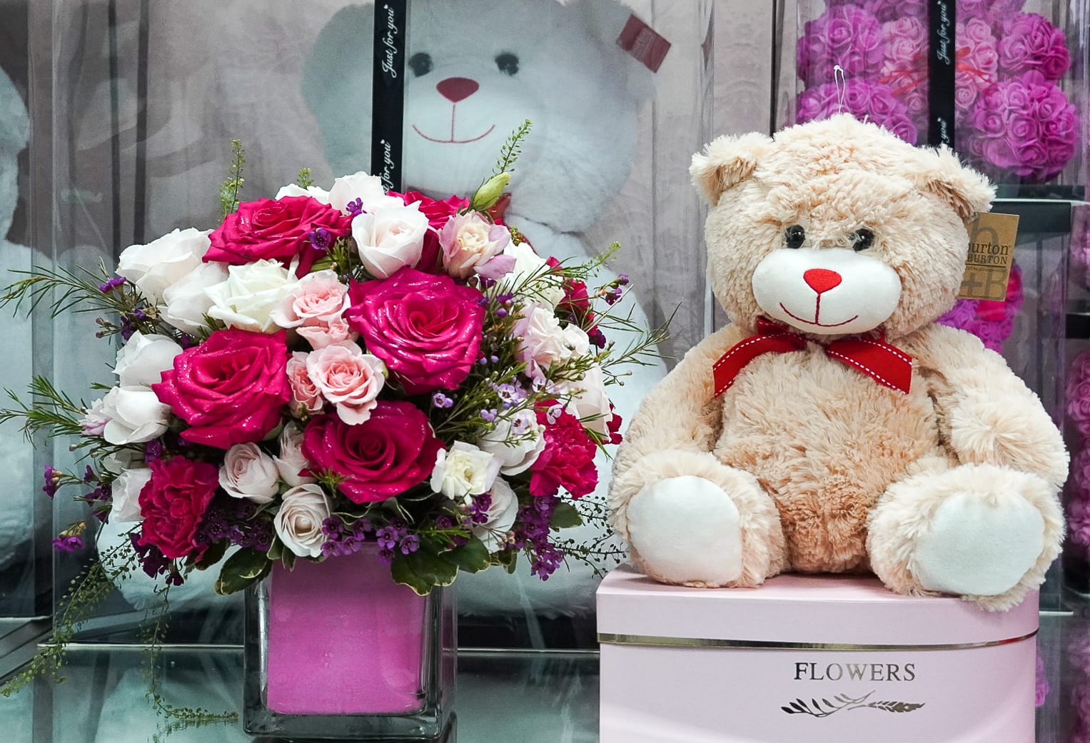 Teddy Bear and Roses