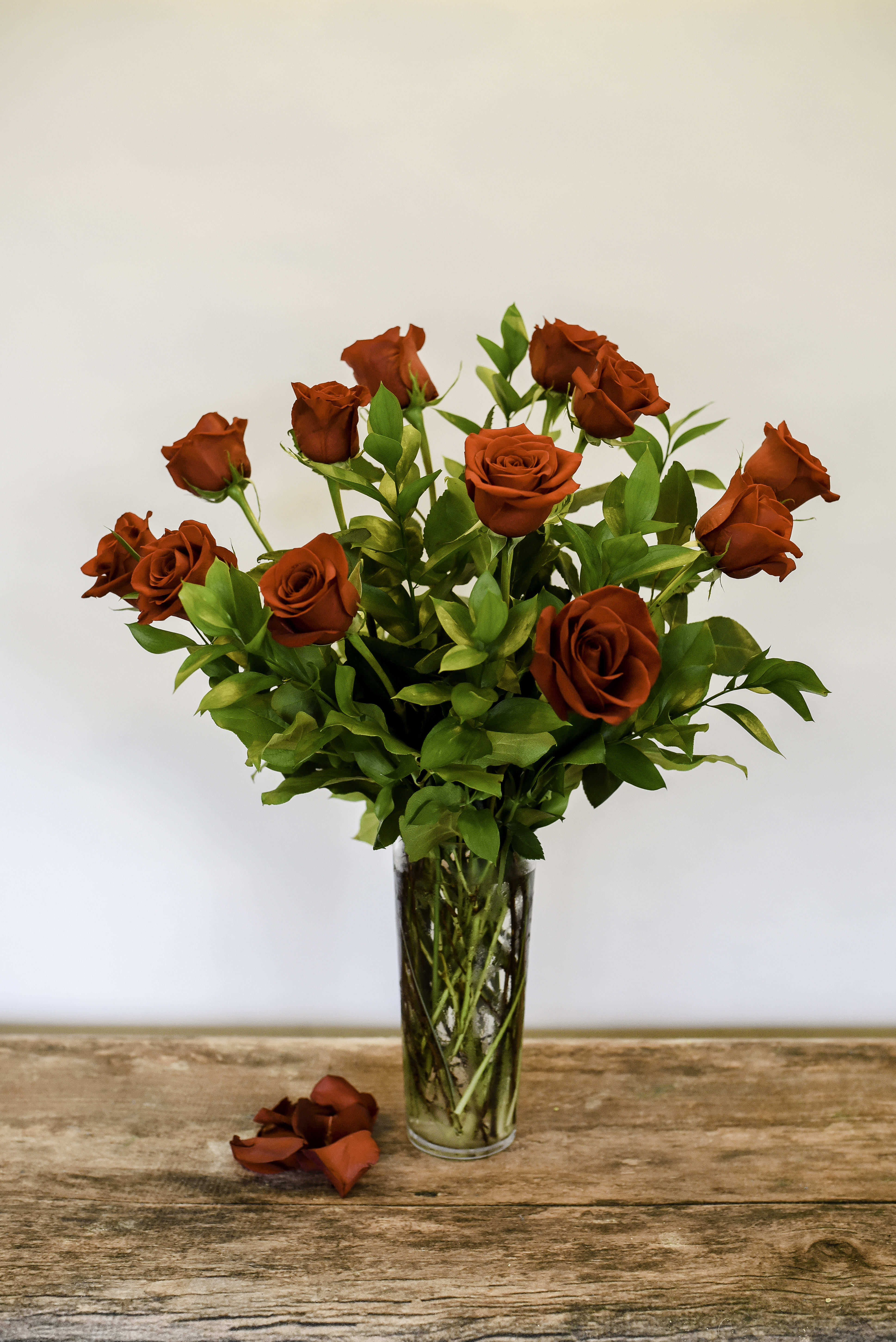 Classic - One dozen premium, long stem roses traditionally arranged remain a classic.  You may request an alternate color in the special instructions field. Approx. 26&quot; high 