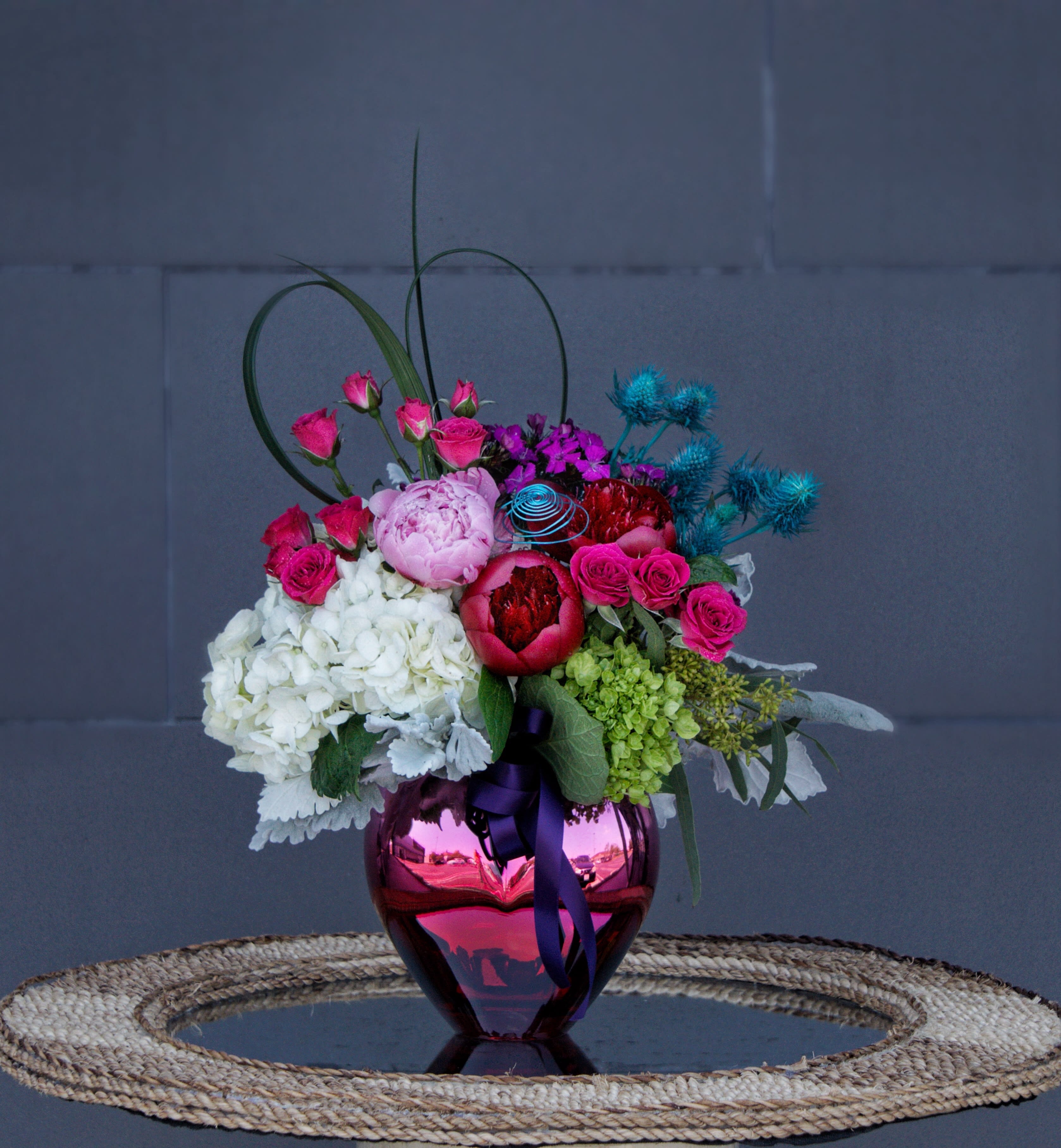 Valentina - A lovely design with all premium fresh flowers: peony (SEASONAL), rose, hydrangea...