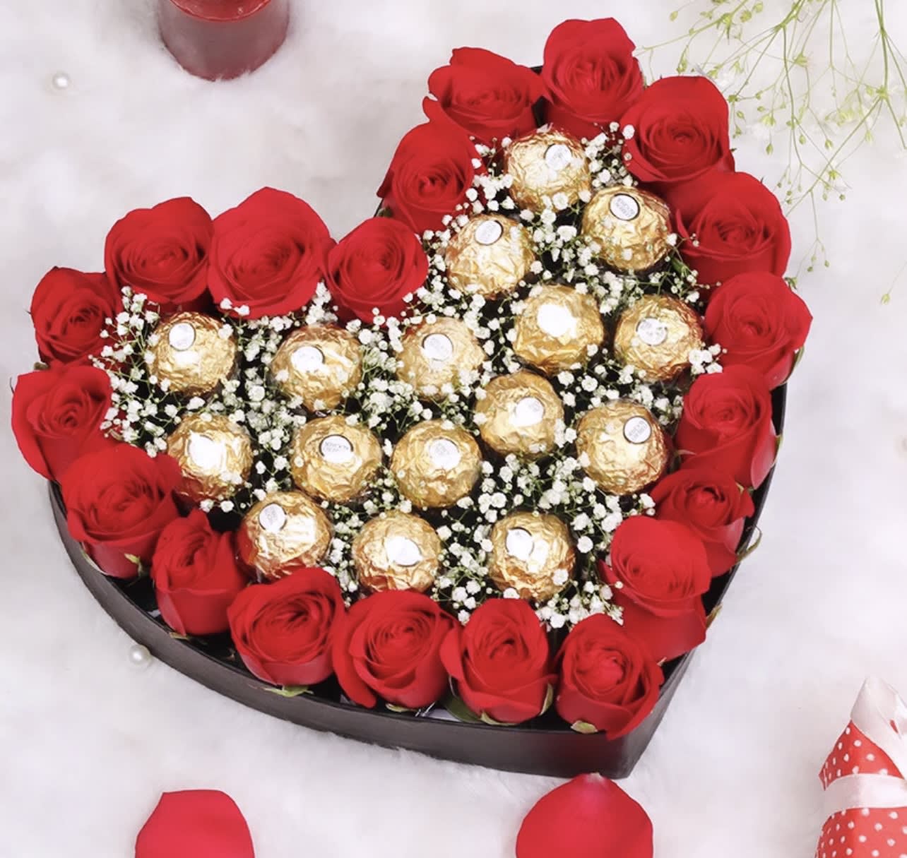 Roses and Chocolates Heart Box Roses and Chocolates Heart Box