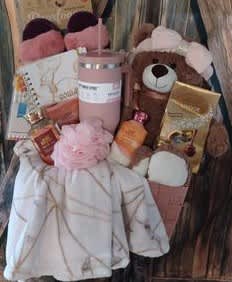 Rose gold blanket basket on sale