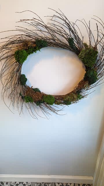 Earthy Moss Wreath 24&quot; - Earthy Moss Wreath 24&quot; We can add more decorations for a fee. If the total exceeds over $45 it is eligible for delivery