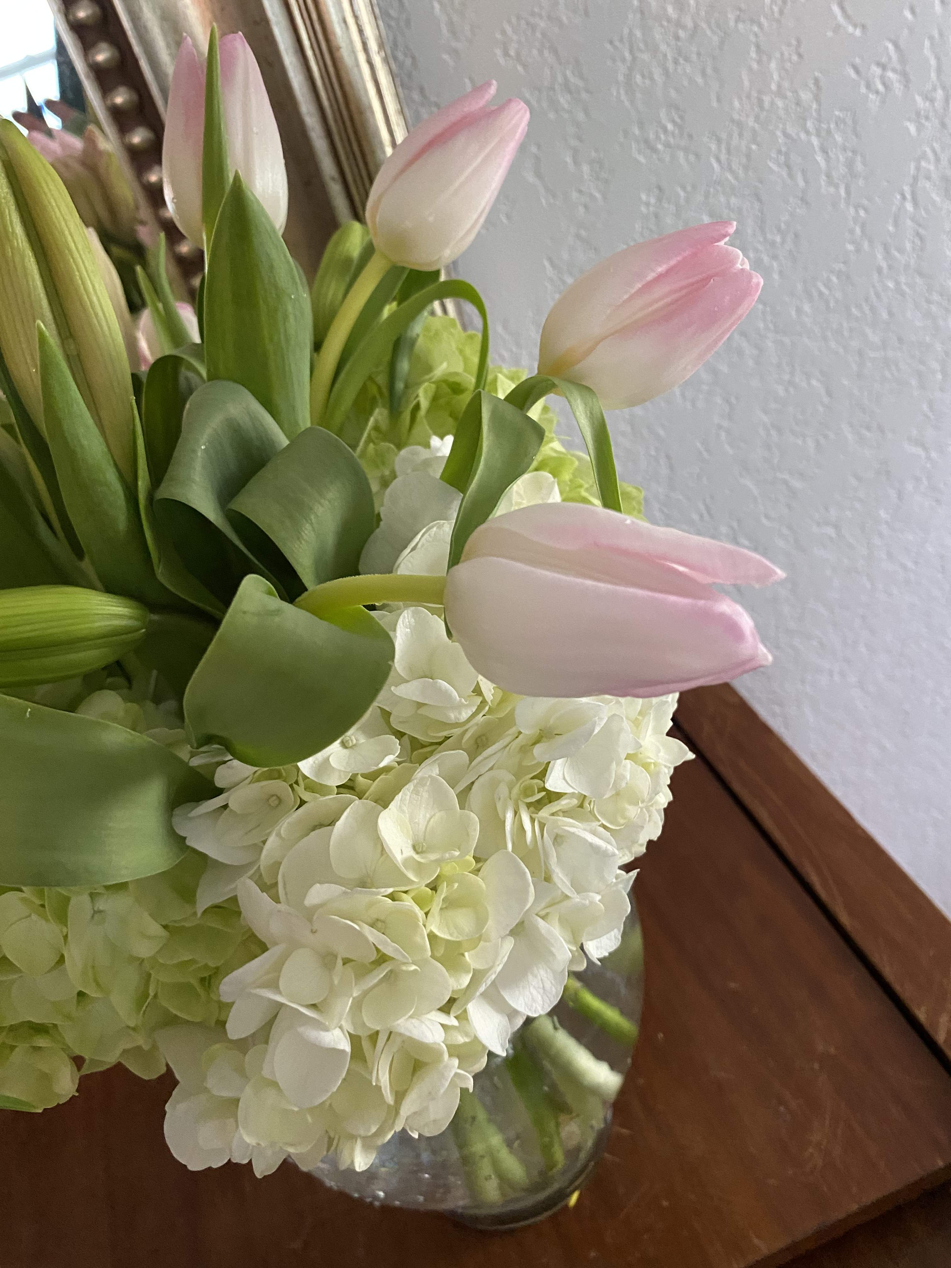 Sweet dreams bouquet  - Hydrangea tulips and lilies 