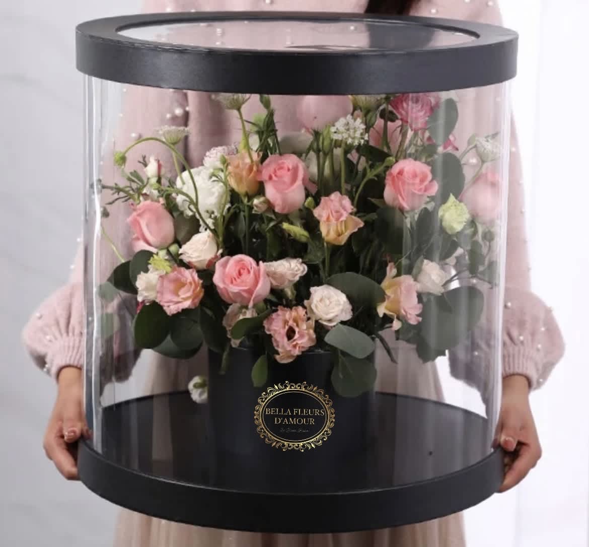 Luxury cylinder display floral arrangement  - Mixed florals in a stunning extra large display box 