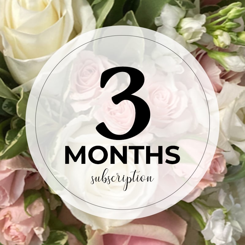 Weekly Flower Subscription - 3 Months Weekly Flower Subscription - 3 Months - All subscriptions include delivery. 12 Perfect for treating yourself, gifting, and housewarming. Weekly deliveries.